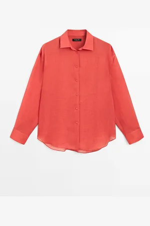 Massimo Dutti Camisa Fluida Con Ramio