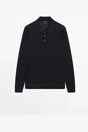 Massimo Dutti Jersey Punto Cuello Polo Lino