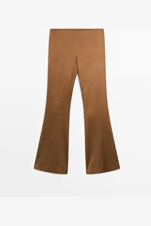 Massimo Dutti Pantalón Flare Fit Satinado