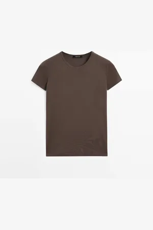 Massimo Dutti Camiseta Manga Corta Detalle Ribetes