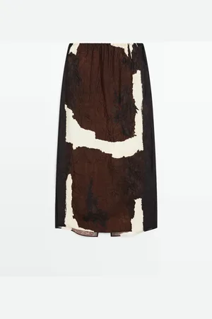 Massimo Dutti Falda Midi Estampado Detalle Tejido