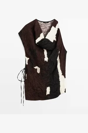 Massimo Dutti Top Color Block Detalle Tejido