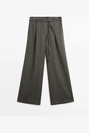 Massimo Dutti Pantalón Multirayas Detalle Cinturón