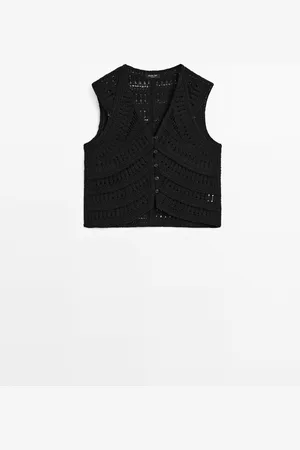Massimo Dutti Chaleco Punto Crochet Fantasía