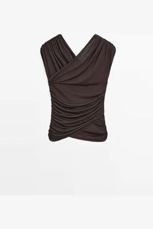 Massimo Dutti Top Cruzado Ajustado Escote Pico