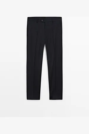 Massimo Dutti Pantalón Traje Liso Lana