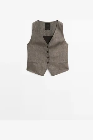 Massimo Dutti Chaleco Sastre 100% Lino