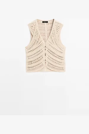 Massimo Dutti Chaleco Punto Crochet Fantasía