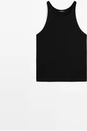 Massimo Dutti Camiseta Halter 100% Algodón