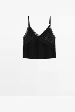 Massimo Dutti Top Tirantes Lencero Encaje
