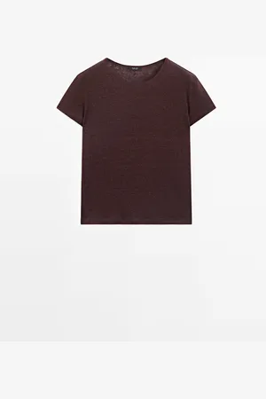 Massimo Dutti Camiseta Manga Corta 100% Lino