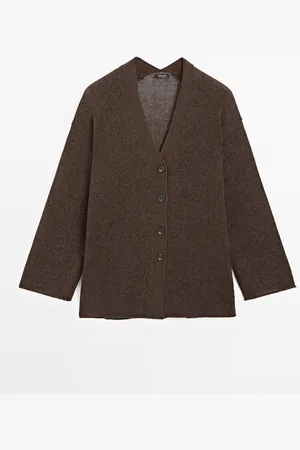 Massimo Dutti Cárdigan Punto Fino Oversize