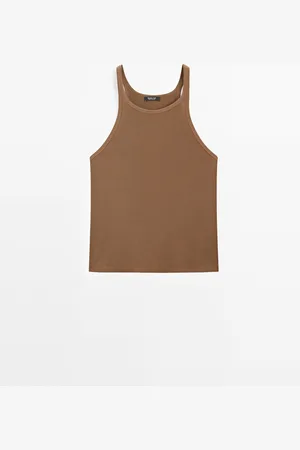 Massimo Dutti Camiseta Halter 100% Algodón