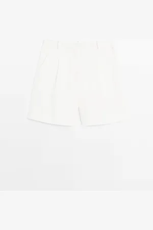 Massimo Dutti Bermuda Cinturilla Pinzas Mezcla Lino