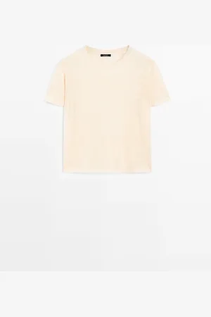 Massimo Dutti Camiseta Punto Calado Mezcla Lino