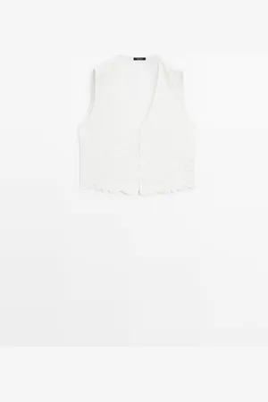 Massimo Dutti Chaleco Bordado 100% Algodón