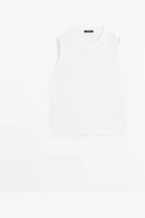Massimo Dutti Camiseta Sin Mangas 100% Algodón