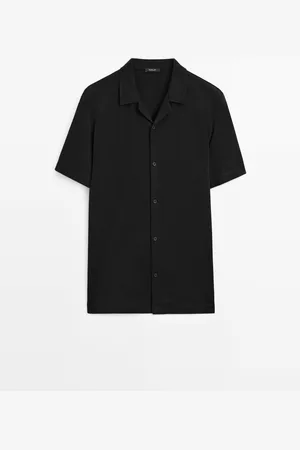 Massimo Dutti Camisa Manga Corta Con Lino