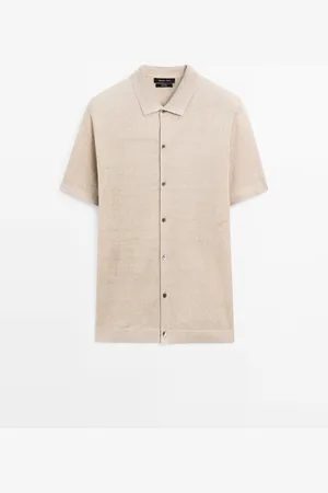 Massimo Dutti Jersey Punto Cuello Polo 100% Lino