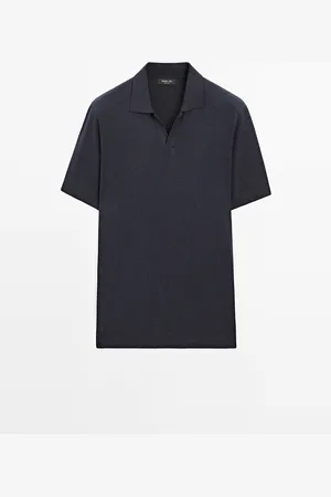 Massimo Dutti Polo Punto Cuello Pico Con Lino
