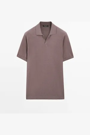 Massimo Dutti Polo Punto Cuello Pico Con Lino