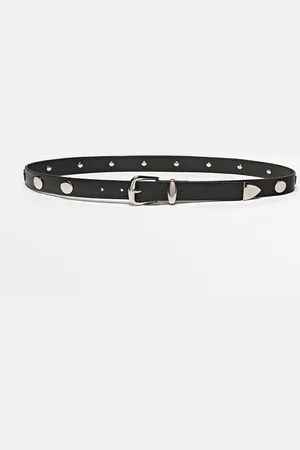 Massimo Dutti Cinturón Detalle Tachuelas Piel