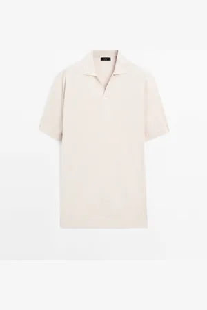 Massimo Dutti Polo Punto Cuello Pico Con Lino