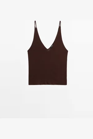 Massimo Dutti Top Tirantes Calado Con Algodón