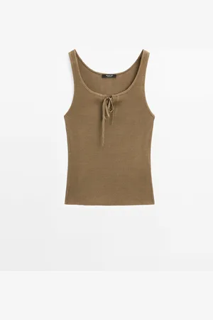 Massimo Dutti Top Punto Canalé Detalle Lazada