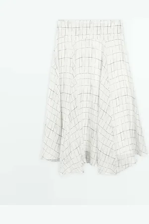 Massimo Dutti Falda Midi Fluida Cuadros