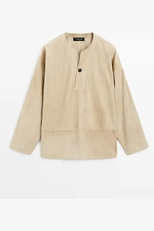 Massimo Dutti Blusa Ancha Piel Ante