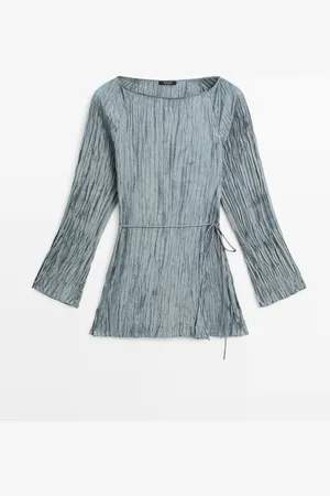 Massimo Dutti Top Manga Larga Cierre Cruzado