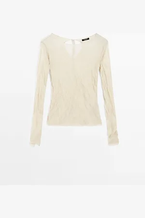 Massimo Dutti Camiseta Manga Larga Efecto Arrugado