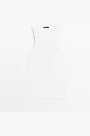 Massimo Dutti Top Cuello Halter Mezcla Algodón