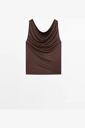Massimo Dutti Top Fluido Cuello Drapeado