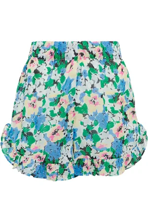 Ganni Floral cotton shorts