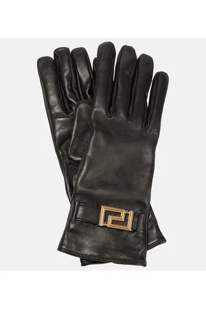 VERSACE Greca leather gloves