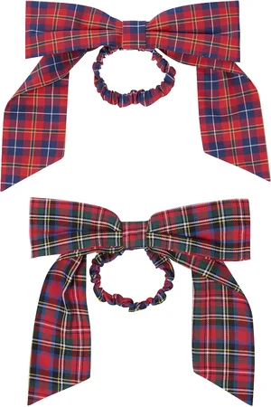 PAADE Set of 2 checked cotton scrunchies