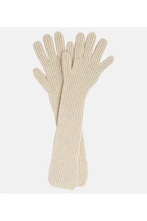 Acne Studios Ribbed-knit wool-blend gloves