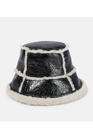 Jean Paul Gaultier Shearling-trimmed leather bucket hat