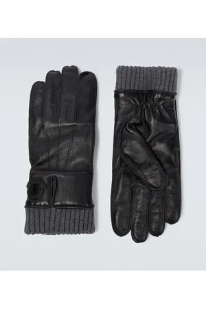 Moncler Logo leather gloves