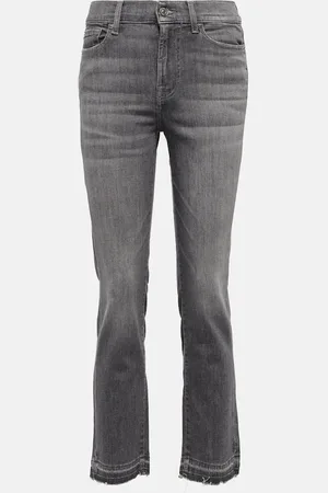 7 for all Mankind Mid-rise cropped straight jeans