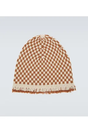 BODE Hombre Gorros - Fringe-trimmed checked wool beanie