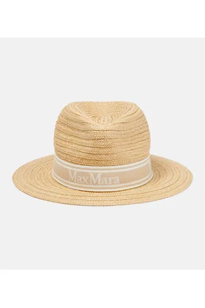 Max Mara Chiffon straw-effect hat
