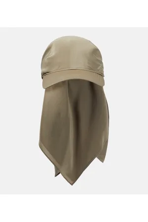 Totême Mujer Gorras - Scarf-detail cotton and silk baseball cap
