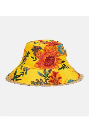 ZIMMERMANN Mujer Sombreros - Floral linen bucket hat