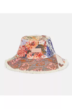 ZIMMERMANN Mujer Sombreros - Floral linen bucket hat