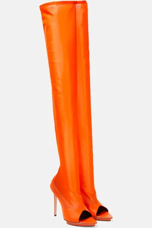 Victoria Beckham Leather-trimmed over-the-knee boots