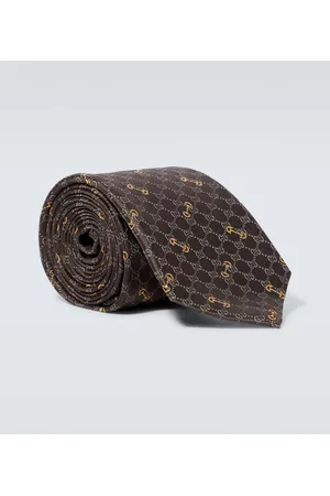 Gucci Hombre Corbatas - GG Horsebit jacquard silk tie