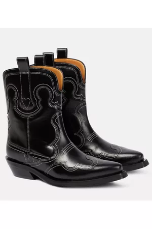 Ganni Mujer Botines bajos - Leather cowboy boots